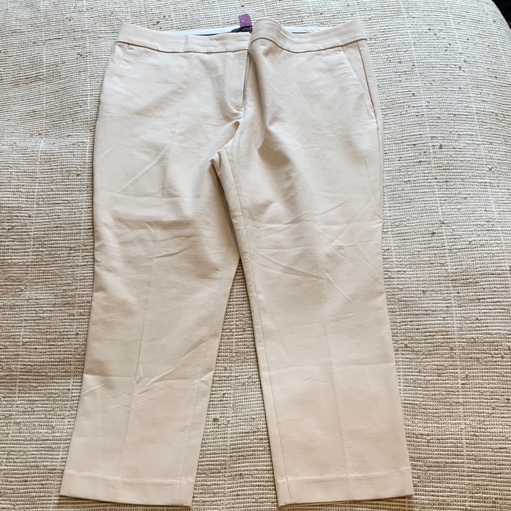 Ann Taylor Cream Textured Pants